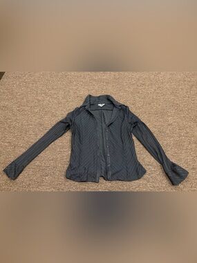 EUC! Black Button-Front Street Code Long Sleeve Shirt L Junior Ladies top sheer